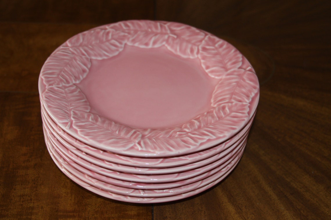 Bordallo Pinheiro Pink 10 Dinner Plates Portugal Etsy