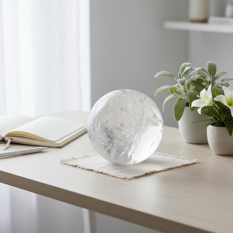 Large Clear Quartz Crystal Sphere | Polished Quartz Ball for Home Decor & Gift bild 6
