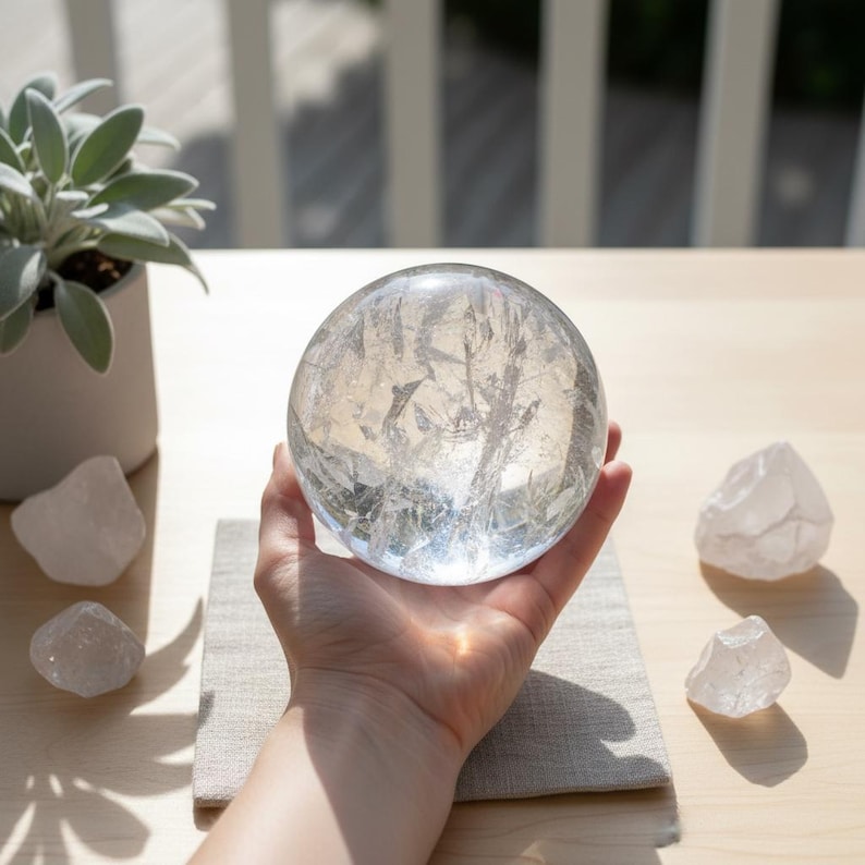 Large Clear Quartz Crystal Sphere | Polished Quartz Ball for Home Decor & Gift bild 2