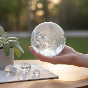 Large Clear Quartz Crystal Sphere | Polished Quartz Ball for Home Decor & Gift bild 4