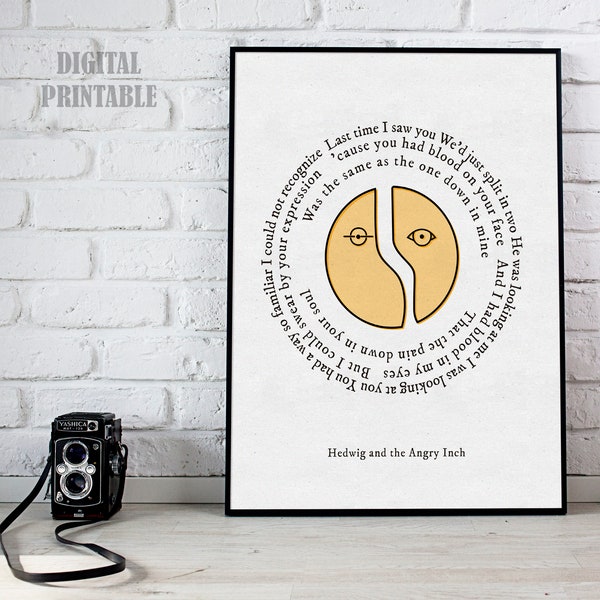 Hedwig and the Angry Inch Theatre Print, Instant Download, Musical Quote Wall Art