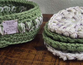 Crochet face scrubbies set