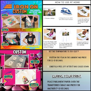 Detailed size chart image displaying multiple DTF printing sizes and recommended placement for tee shirts, sweatshirts, hoodies, and kids apparel. This image helps buyers choose the right size for Disney Cruise heat transfers, ensuring perfect results for family cruise shirts, group vacation outfits, and custom apparel designs.