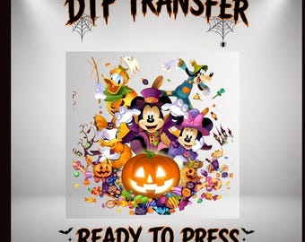 Nuevo estilo de Mickey de Halloween Disney DTF Transferencia / Ilustración detallada de Halloween en 3D / Listo para imprimir