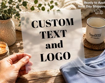Custom Text & Logo DTF Transfer, Personalized Iron On Transfer, Ready to Press Shirt Decals