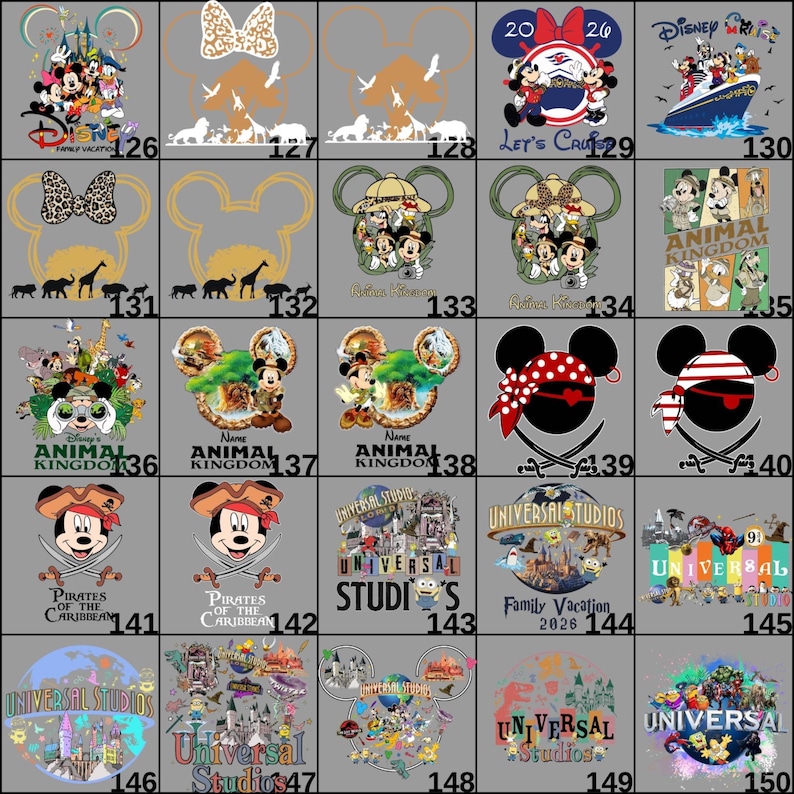 Mickey and Minnie themed Disney DTF transfer ready to press for 2026. Designed for tee shirts, sweatshirts, and hoodies, this family trip decal is perfect for Disneyland group outfits, matching family apparel, and custom heat press clothing with clean and vibrant print quality.