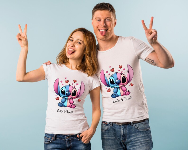 Custom Name Minnie & Mickey Love DTF Transfer Bundle | 48 Design Options | Personalized Couple Iron On | Ready to Press Heat Transfer image 12