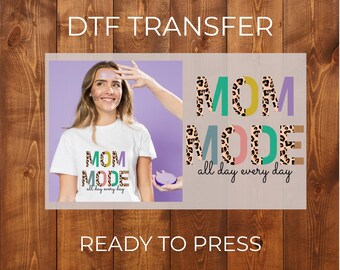 Transferencia DTF de Mama Mode / Diseño con estampado de leopardo listo para imprimir