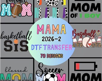 Paquete de diseños para mamás deportistas / Diseños para mamás de béisbol, fútbol, fútbol americano y baloncesto