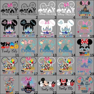 High quality Disney DTF transfer ready to press for 2026 apparel projects, featuring Mickey and Minnie in a family trip theme. Ideal for tee shirts, hoodies, and sweatshirts, this Disneyland group DTF design is perfect for family vacations, matching group shirts, and custom travel outfits made with heat press applications.