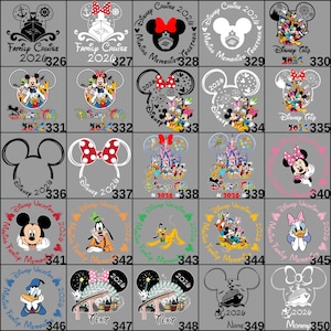 Ready to press Disney DTF transfer designed for Mickey and Minnie family trip themes. Suitable for tee shirts, sweatshirts, and hoodies, this Disneyland group decal is perfect for custom travel apparel and family matching Disney outfits.