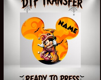 Transferencia DTF de Minnie de Halloween de última generación / Ilustración espeluznante en 3D (lista para imprimir)