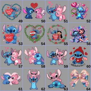 Custom Name Minnie & Mickey Love DTF Transfer Bundle | 48 Design Options | Personalized Couple Iron On | Ready to Press Heat Transfer image 5