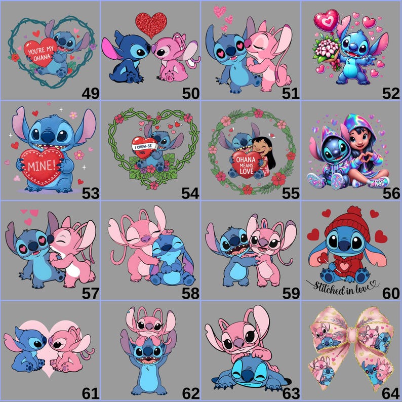 Custom Name Minnie & Mickey Love DTF Transfer Bundle | 48 Design Options | Personalized Couple Iron On | Ready to Press Heat Transfer image 5