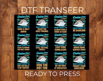 Cruise Crew 2026 DTF Transfer, Funny Vacation Matching Apparel (Ready To Press)