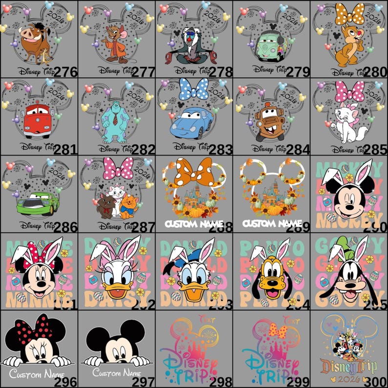 Mickey and Minnie themed Disney DTF transfer created for family trip and Disneyland group apparel. This ready to press design works on tee shirts, sweatshirts, and hoodies, offering vibrant colors and durable prints for custom heat press clothing projects.