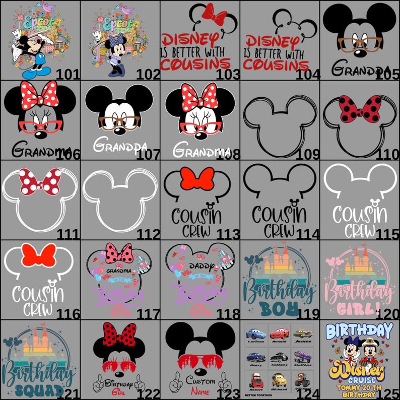 Disney DTF transfer artwork for Mickey and Minnie family trip designs, created for tee shirts, hoodies, and sweatshirts. This Disneyland group DTF is ready to press and delivers bright colors and durable results, making it ideal for family matching shirts and custom travel apparel projects.