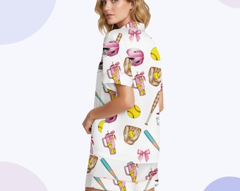 Softbollpyjamasset, Rosa hjälmloungekläder, Sportpresent till mamma