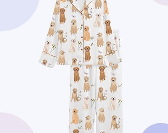 Benutzerdefinierte Golden Retriever Pyjama Set, Hundemama Nachtwäsche
