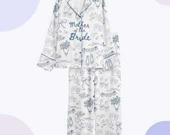 Mother of the Bride Pajamas – Bridal Party PJs – Personalized Wedding Morning Getting Ready Outfit