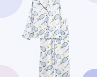 Tennis Racket Pajama Set, Sports Loungewear