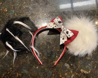 Cruella De Vil Minnie Mouse Ears Headband