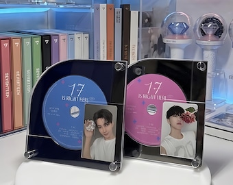 Akrylowy stojak na płyty CD K-pop z uchwytem na karty fotograficzne