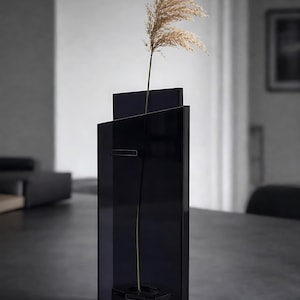 Modern black glass vase - Etsy 日本