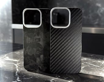 Placa trasera ultradelgada de fibra de carbono forjada para iPhone 16 Pro Max – Actualización de teléfono