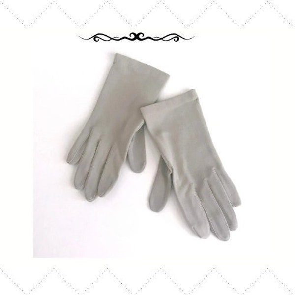 50s Gray Wrist Length Gloves - Vintage Gloves - SUPEARLE - Size 6.5