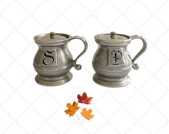 Vintage Pewter Salt and Pepper Shakers - RWP USA