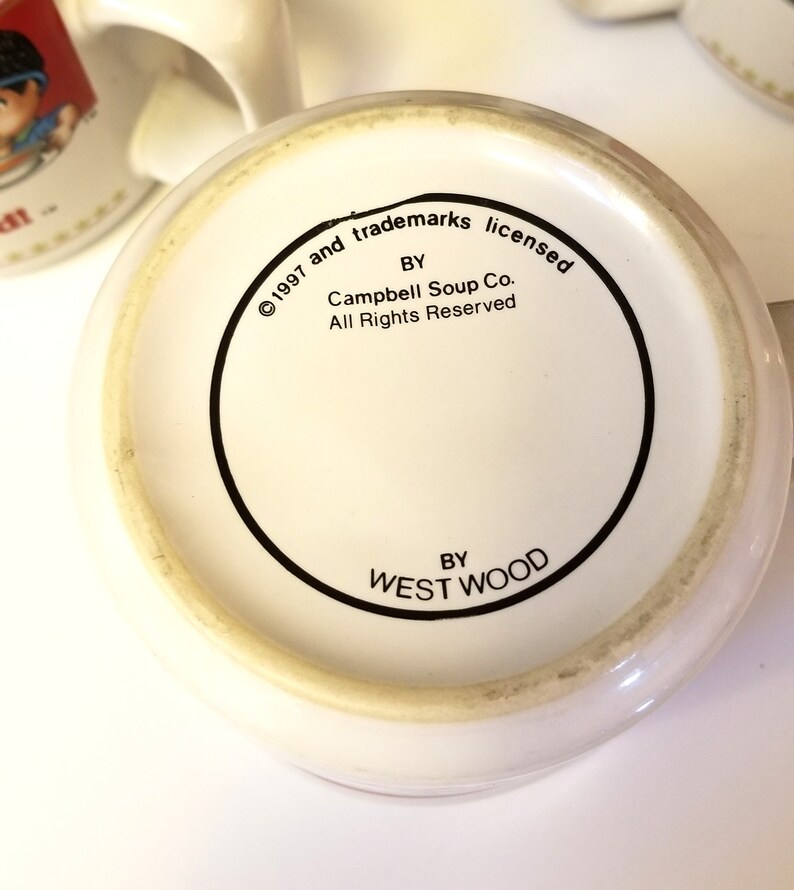 Vintage Soup Bowls Vintage Campbell Kids Soup Mugs Glazed Finish Created in 1997