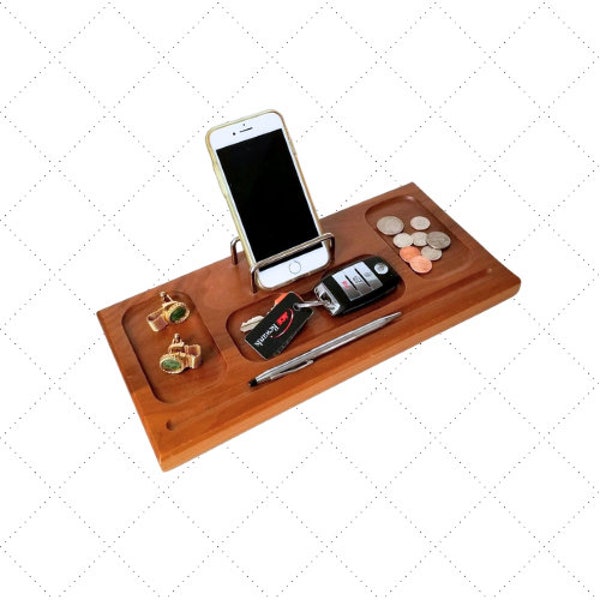 Vintage Gent's Dresser Valet - Hardwood - Classy Organizer - Vintage Men's Valet  - Men's Gifts