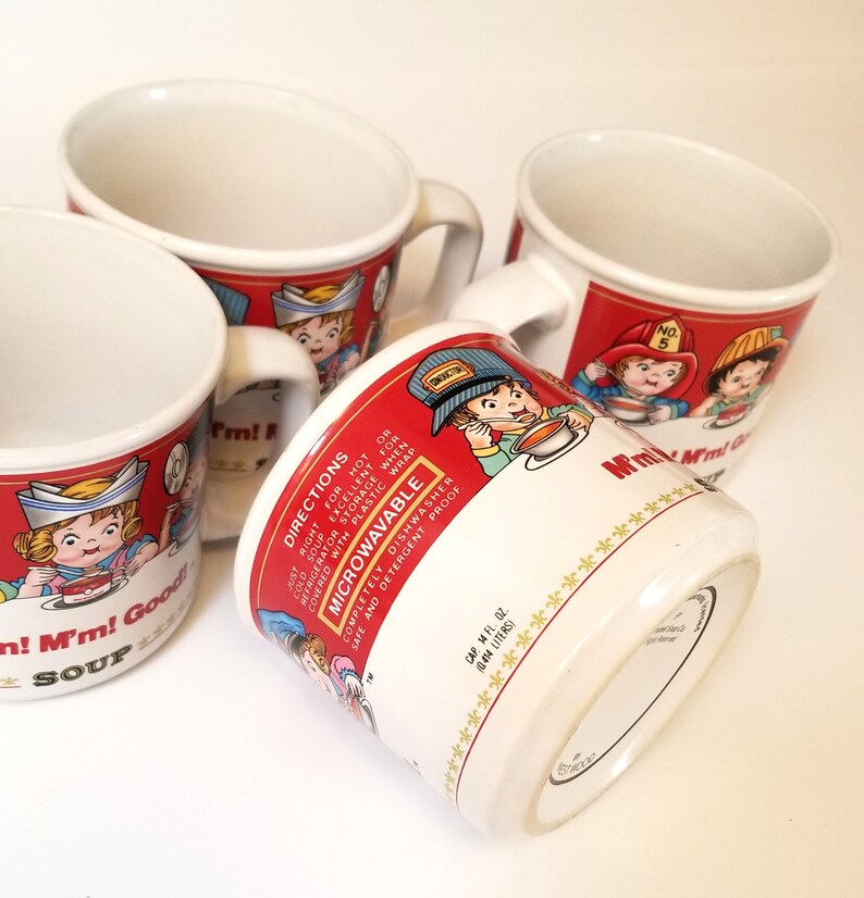 Vintage Soup Bowls Vintage Campbell Kids Soup Mugs Glazed Finish Created in 1997