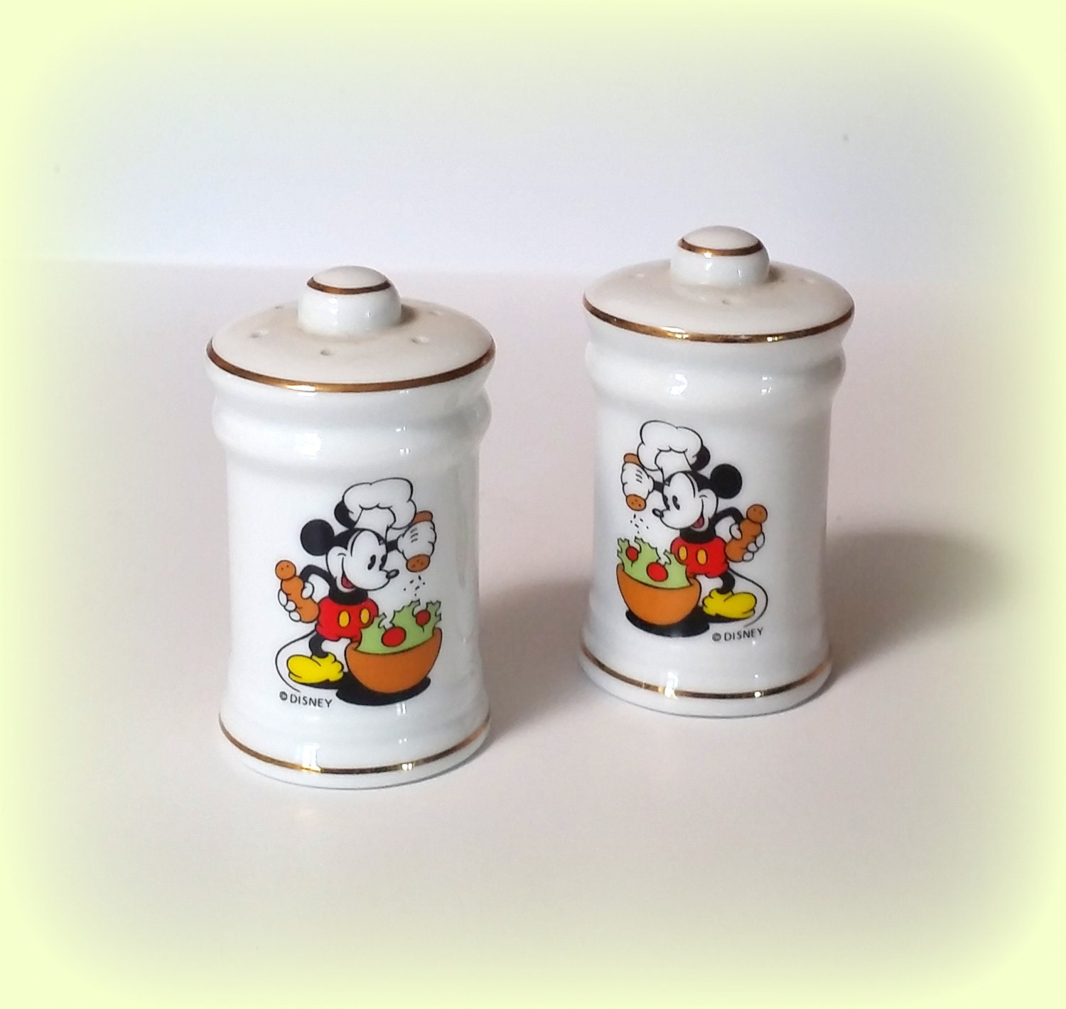 this wonderful pair of porcelain salt and pepper shakers, made in Japan...