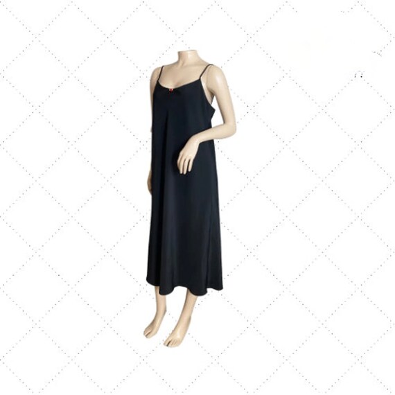 Black Silky Nightgown Slip Dress Spaghetti Straps Scoop Neckline Vintage Nightgown Size Small Etsy Canada