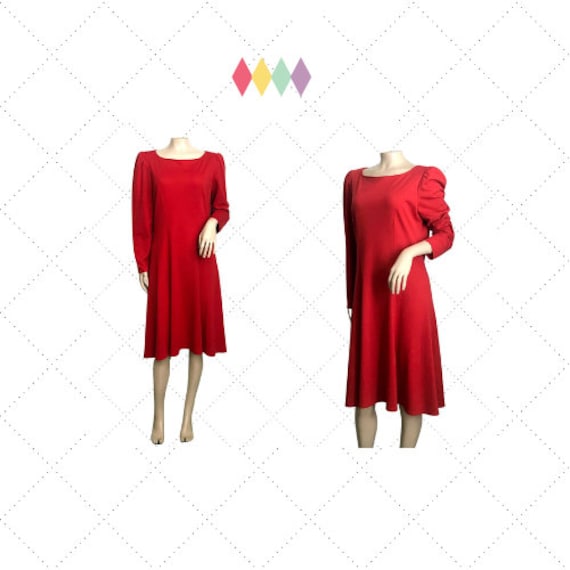 70s Red Dress - COCO OF CALIFORNIA - Graceful Pri… - image 1