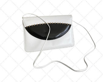 70s Spectator Purse - Black & White Crossbody Handbag - CALIFORNIA MAGDESIANS Label