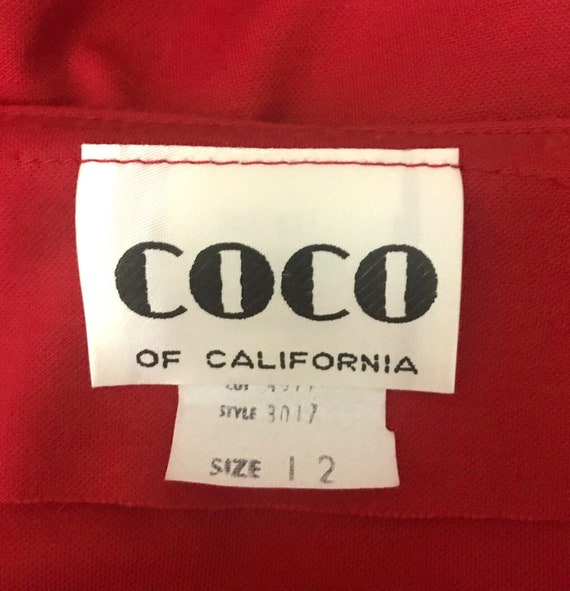 70s Red Dress - COCO OF CALIFORNIA - Graceful Pri… - image 4