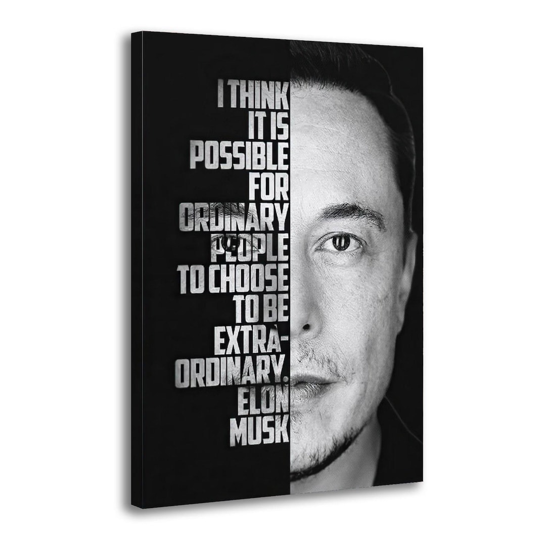 Elon Musk Quote Painting on Canvas Wall Art Poster Picture Print Living ...