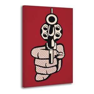 Roy-Lichtenstein Pistol Painting On Canvas Wall Art Poster Picture Print Living Room Walls Decor Home Posters