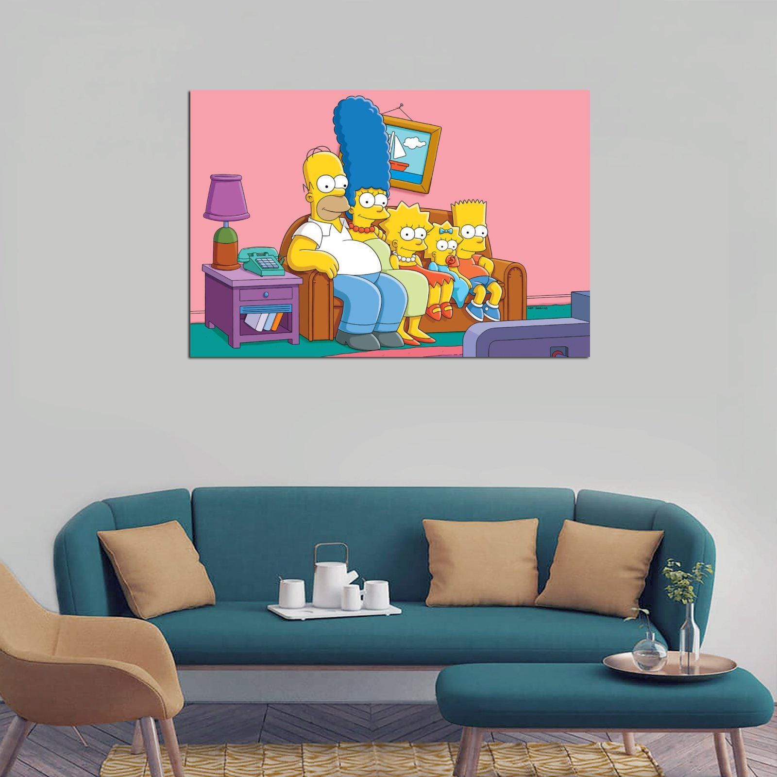 The Simpsons Canvas Wall Art Poster Print Living Room Decor - Etsy