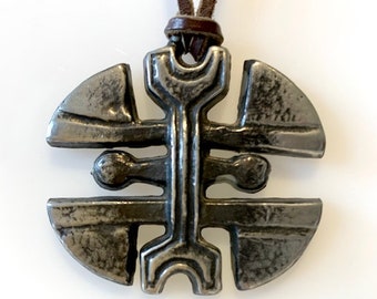 Plus Norway - Viking Inspired Modernist Pewter Necklace