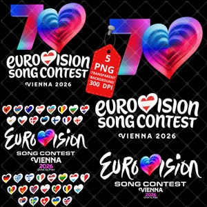 Nuovo logo Vienna Eurovision 2026 Design T-shirt Austria Song Contest File PNG (Download digitale)