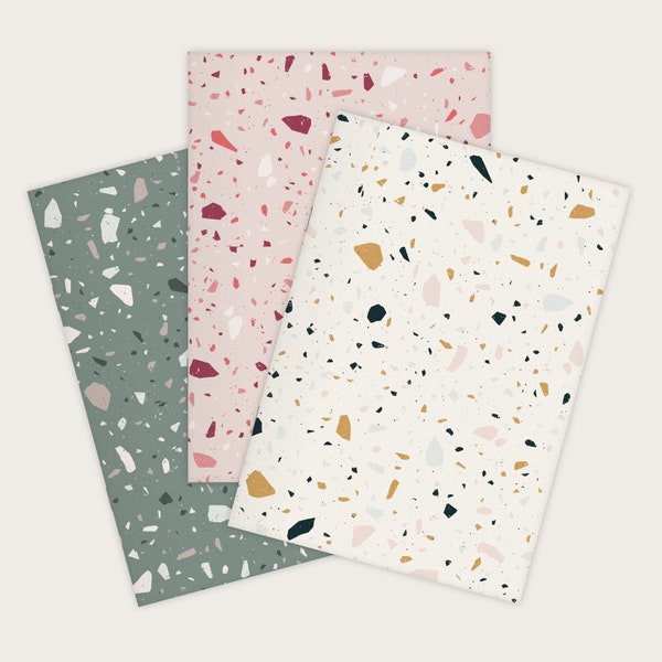 Set of 3 Notebooks Stapled A5 | Terrazzo Patterns