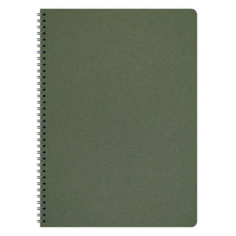 Notizblock DIN A4 Farbe Waldgrün Notizbuch Notizbücher Notizheft Schreibblock Ringblock Spiralblock Bild 1