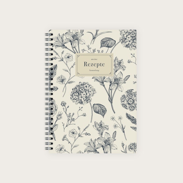 Recipe Book A5 | Nature Pattern Nr. 2 | Blank Cookbook To Write Your Own Recipes
