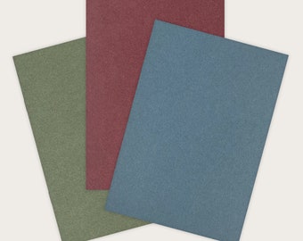 Lot de 4 Carnets Agrafés A5 | vert foncé, rouge, bleu