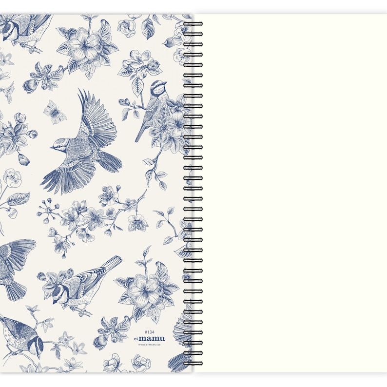 Set of 2 Notebooks A4 Flowers & Birds journal note pad image 3