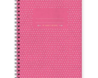 Notebook A5 / Little Pink Polka Dots Pattern / organizador / planner / spiral bound journal